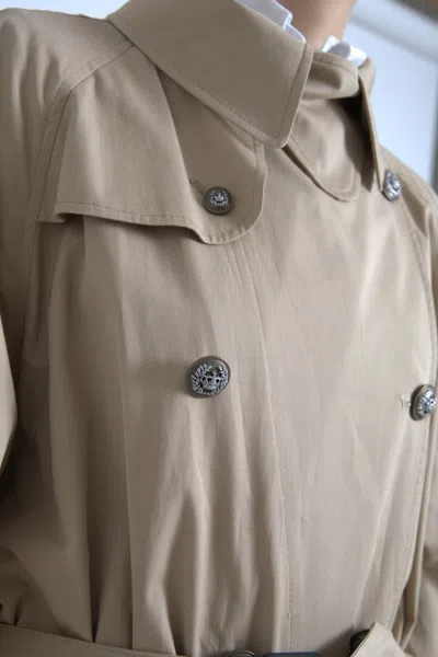 Dolce & Gabbana Double-breasted Cotton Trench Coat In Neutral