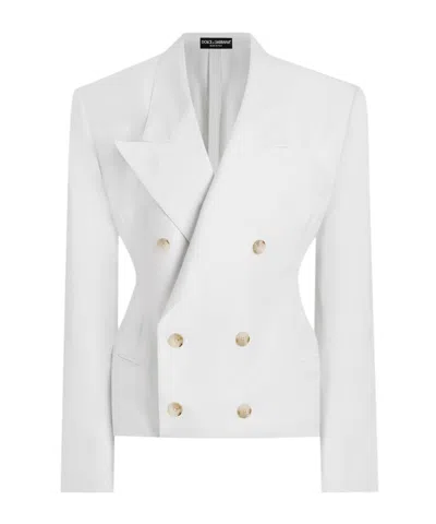 Dolce & Gabbana Double Breasted Blazer In White