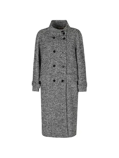 Dolce & Gabbana Double-breasted Melange Coat In 그레이