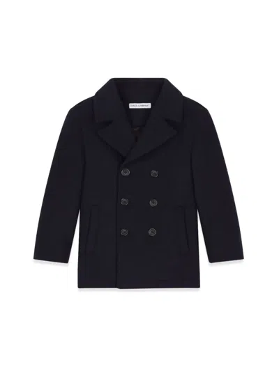 Dolce & Gabbana Double-breasted P-coat In Blue