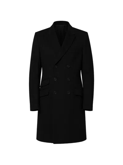 Dolce & Gabbana Wool Double Breasted Trench Coat Jacket In Black
