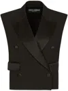 Dolce & Gabbana Doublebreasted Sleeveless Jacket In Black