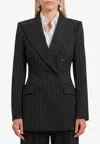 Dolce & Gabbana Doublebreasted Chalk Stripe Jacket In Black