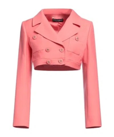 Dolce & Gabbana Double-breasted Suit Jacket In Pink