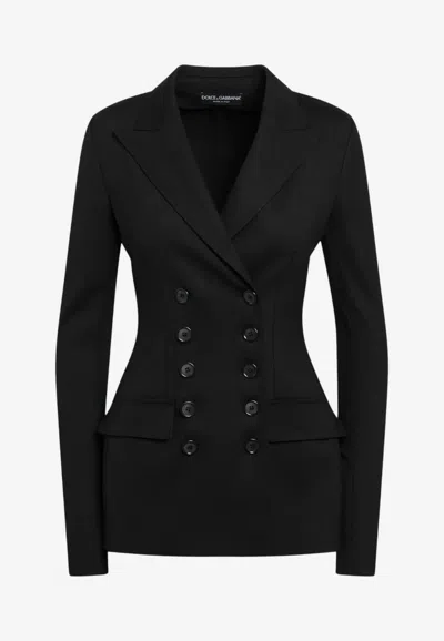 Dolce & Gabbana Double-breasted Tailored Blazer In Purple