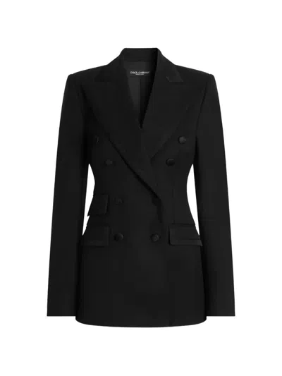 Dolce & Gabbana Double-breasted Turlington Blazer In Black