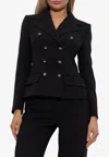 Dolce & Gabbana Double-breasted Virgin Wool Jacket In Black