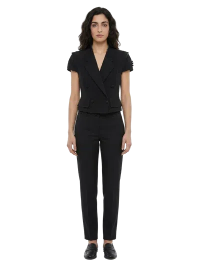 Dolce & Gabbana Double-breasted Wool Blazer In Black