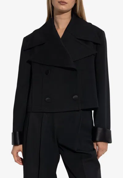 Dolce & Gabbana Double-breasted Wool Coat In Black