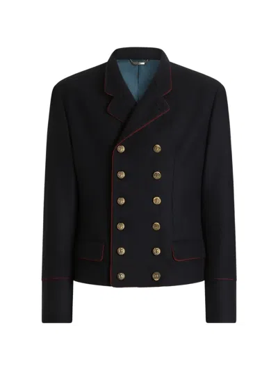 Dolce & Gabbana Double-breasted Wool Frock Coat In Multi