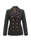 Dolce & Gabbana Double-breasted Wool Jacket In Gray