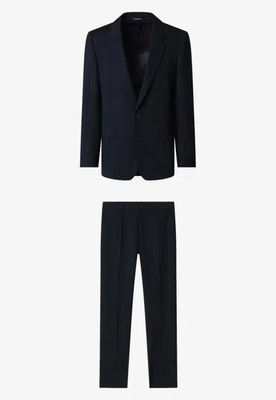 Dolce & Gabbana Double-breasted Wool Suit In Blue