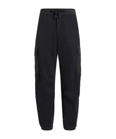 Dolce & Gabbana Double-faced Track Pants In Black