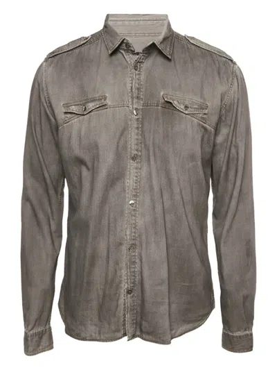 Pre-owned Dolce & Gabbana Double-pocket Denim Shirt In Gray