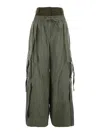 Dolce & Gabbana Green Cargo Pants With Elasticated Double Waist In Cotton Blend Woman In Green