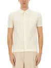 Dolce & Gabbana Perforated Cotton Knit Shirt In White