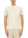 Dolce & Gabbana Perforated Cotton Knit Shirt In White