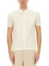 Dolce & Gabbana Perforated Cotton Knit Shirt In White