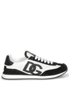 Dolce & Gabbana Men Low-top Mesh Sneakers With Suede Inserts In White