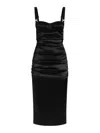 Dolce & Gabbana Draped Black Dress With Bra Detail In Black