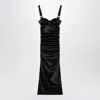 Dolce & Gabbana Draped Dress With Bra Detail In Black