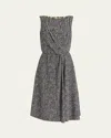 Dolce & Gabbana Heavy Crepe Dress With Chevron Print Dresses Grey