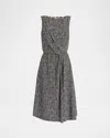 Dolce & Gabbana Heavy Crepe Dress With Chevron Print Dresses Grey
