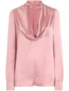 Dolce & Gabbana Blush Pink Silk Blouse With A Soft Neckline In Pink