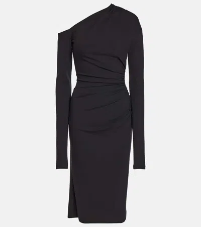 Dolce & Gabbana Draped Midi Dress In Black
