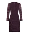 Dolce & Gabbana Short Light Tulle Dress With Draping In Purple