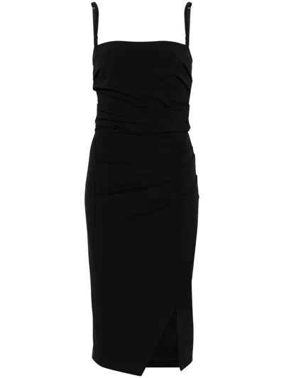 Dolce & Gabbana Draped Midi Dress In Black