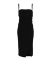 Dolce & Gabbana Draped Midi Dress In Black