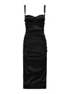 Dolce & Gabbana Silk Blend Dress Spaghetti Straps In Black