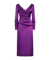 Dolce & Gabbana Draped Midi Dress In Purple
