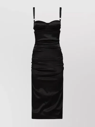 Dolce & Gabbana Draped Midi Dress Ruched Detailing