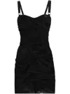 Dolce & Gabbana Draped Minidress In Black
