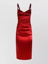 Dolce & Gabbana Red Dress With Bustier Design And Ruffled Details In Fabric Woman
