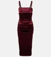 Dolce & Gabbana Draped Satin Midi Dress In Burgundy