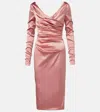 Dolce & Gabbana Draped Satin Midi Dress In Pink