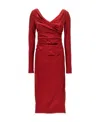 Dolce & Gabbana Woman Midi Dress Red Size 6 Acetate, Polyamide, Elastane In Red