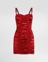 Dolce & Gabbana Drapiertes Seidenkleid In Bordeaux