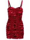 Dolce & Gabbana Draped Satin Minidress In Red