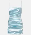 Dolce & Gabbana Draped Satin Minidress In Blue
