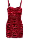 Dolce & Gabbana Draped Satin Minidress In Red