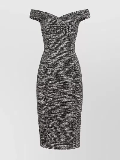 DOLCE & GABBANA DRAPED SILK DRESS BANDEAU NECKLINE