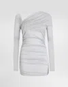 Dolce & Gabbana Draped Top With Asymmetric Neckline In Grey