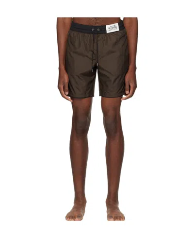 Dolce & Gabbana Draw Rope Waist Beach Shorts In Brown