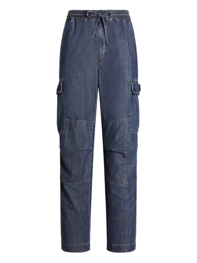 Dolce & Gabbana Cargo-jeans Mit Kordelzug In Blue