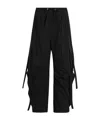 Dolce & Gabbana Wide Leg Cargo Trousers Pleated And Strap In Black