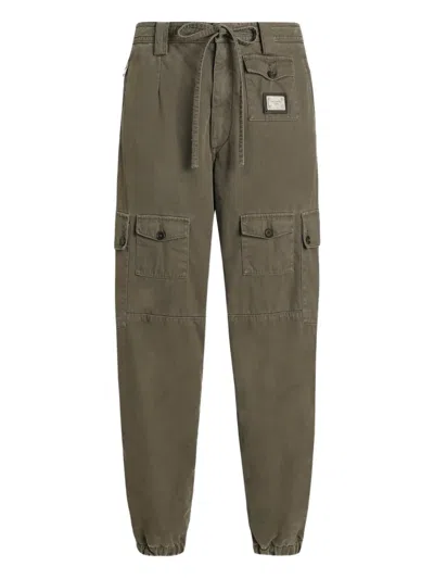 Dolce & Gabbana Drawstring Cargo Pants In Brown